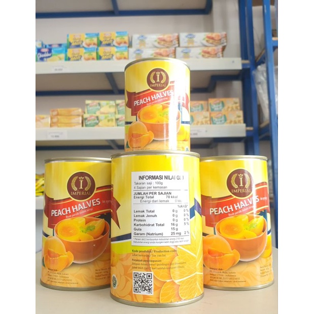 

Imperial Peach Halves 425Gr / Buah Kaleng Peach 425Gr