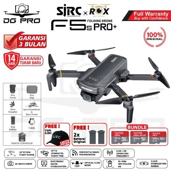 SJRC F5S PRO PLUS+ 3.5KM 4K EIS HD CAMERA - SJRC F5S PRO PLUS GPS