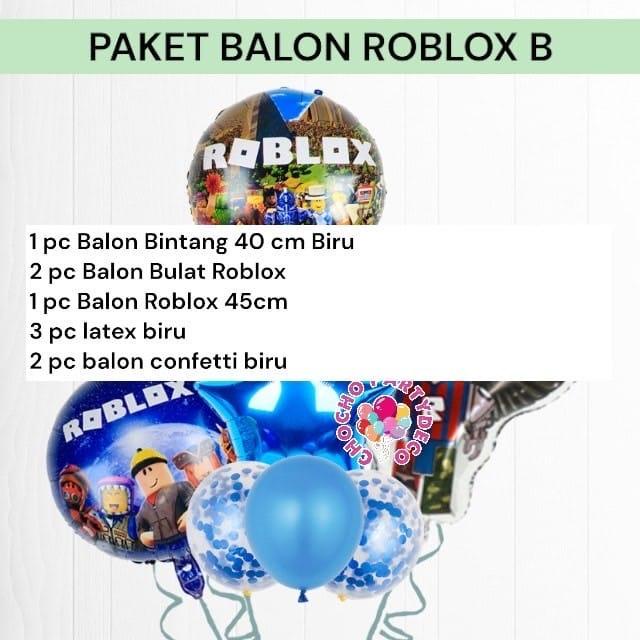 Paket Balon ROBLOX B / Dekorasi Ulang Tahun Roblox / Balon Foil Roblox Ready FakturReady SPKReady