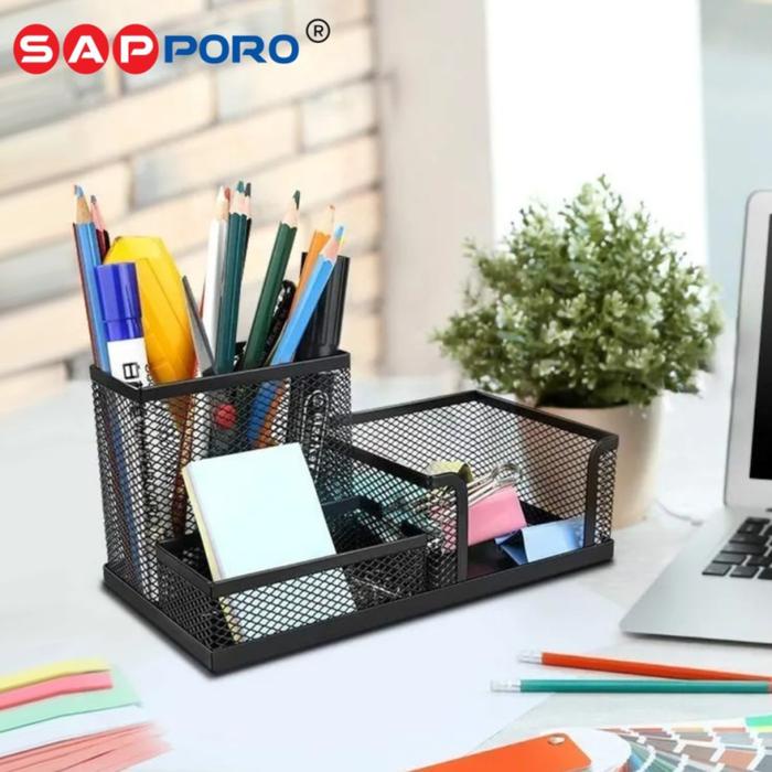 

[tmr] - SAPPORO SAUDA - Tempat Alat Tulis Tempat Pulpen Pen Holder Besi Desk