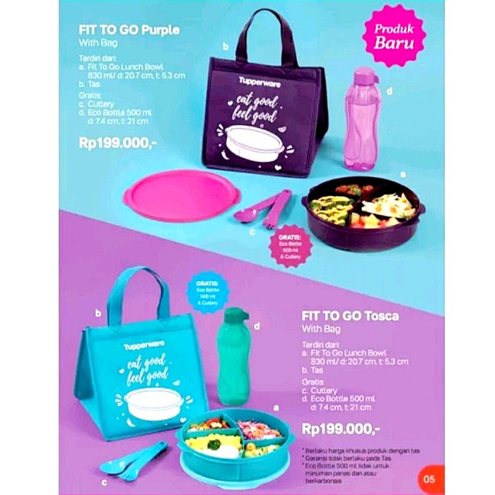 PROMO Tupperware Fit To Go Purple/Tosca