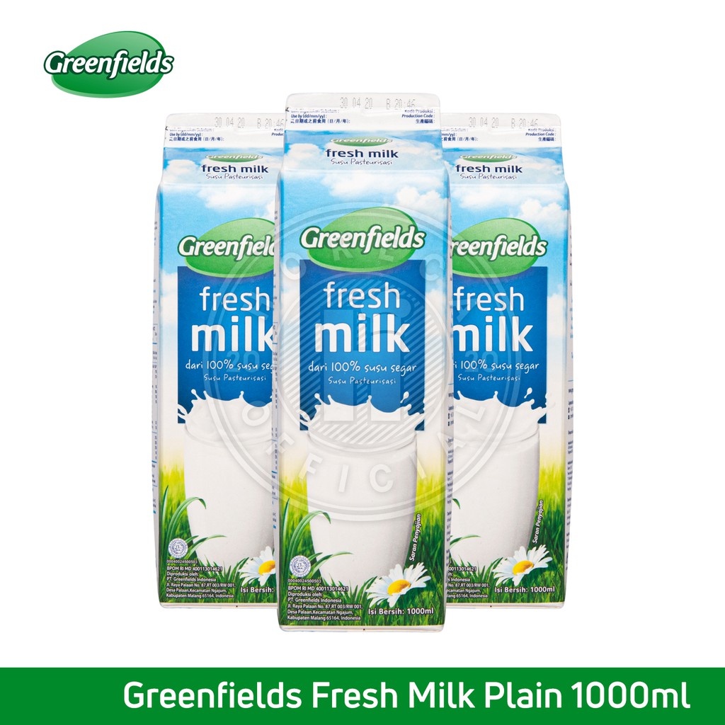 

Fresh Milk Greenfields Plain1L / Susu Segar Freshmilk Greenfields1 Liter
