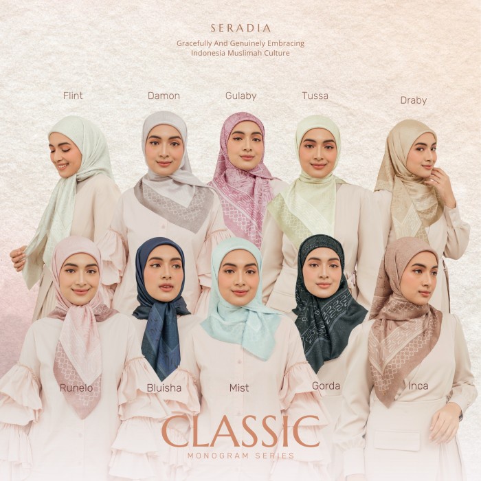 Seradia Hijab Segi Empat Monogram Classic