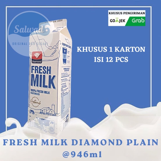 

Fresh Milk Diamond Plain / Tawar 946ml (1 karton isi 12 pcs)