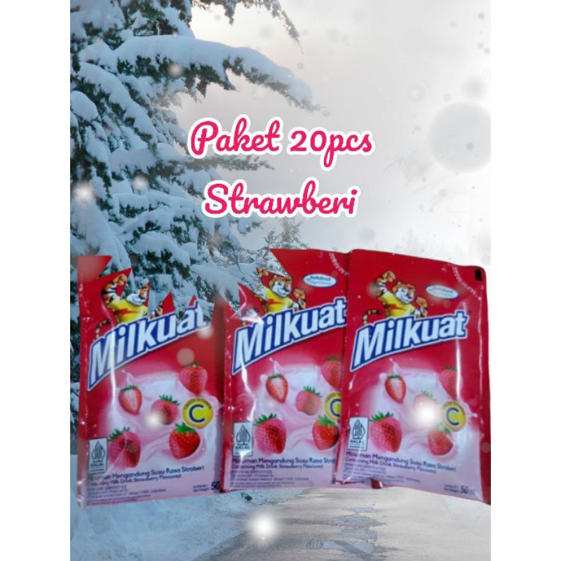 

paket 20 susu milkuat cokelat&strowberi 50ml