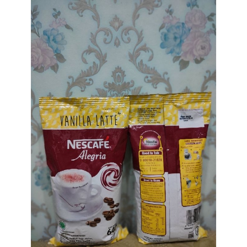 

Nescafe Alegria Vanila Latte 640gram Expired Desember 2025