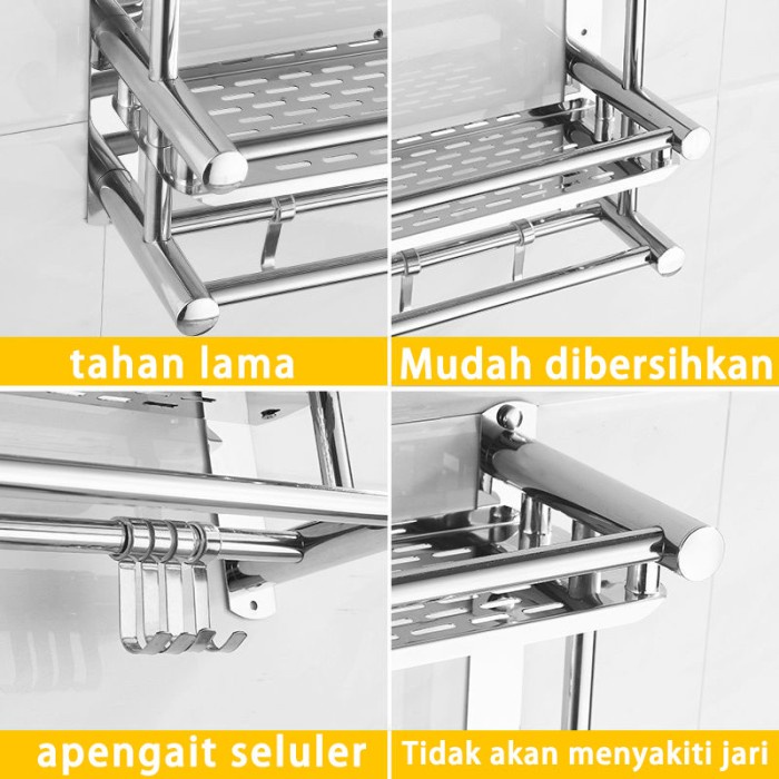 Rak Sabun Kamar Mandi Stainless Rak Dinding WC tempel Gantung
