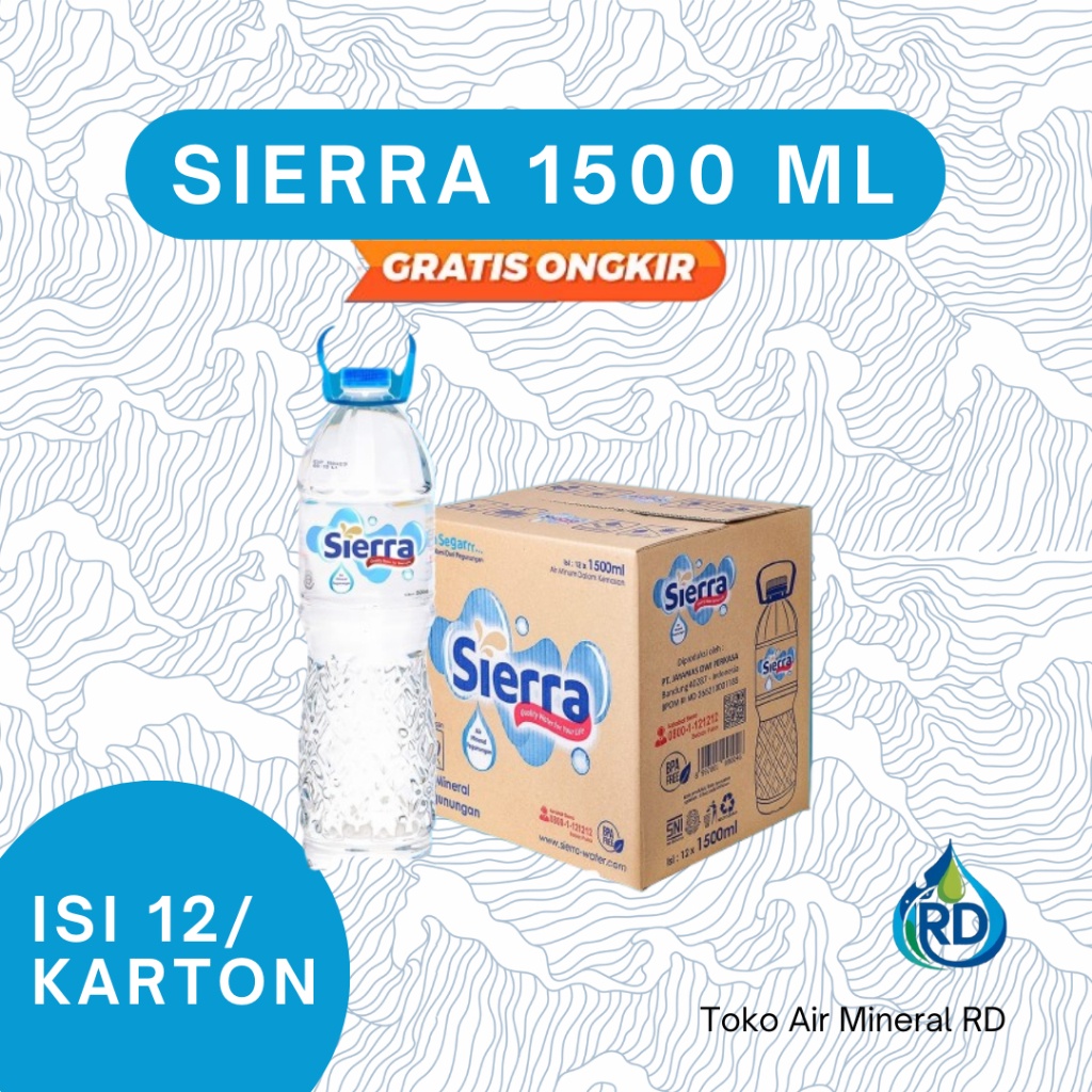

RD - SIERRA Botol 1500 ML 1 Dus - Isi 12 x 1500 ML - Air Minum Mineral Botol