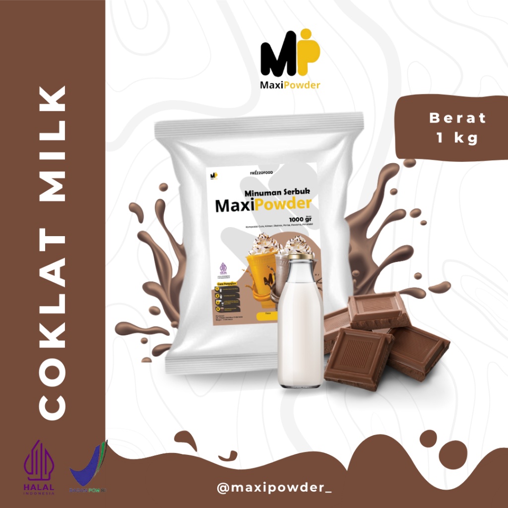 

Bubuk Minuman Rasa Coklat Milk 1kg / Minuman Kekinian Coklat Milk Termurah / MaxiPowder