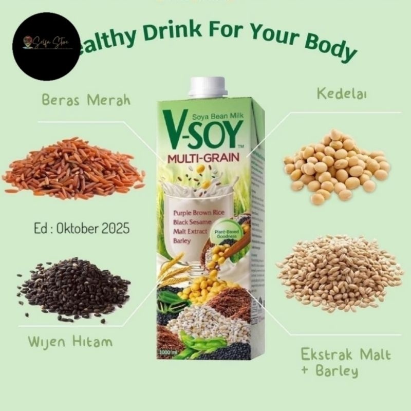 

V-Soy V Soy Multi Grain Vsoy Multigrain Susu Kedelai 1Liter 1000ML