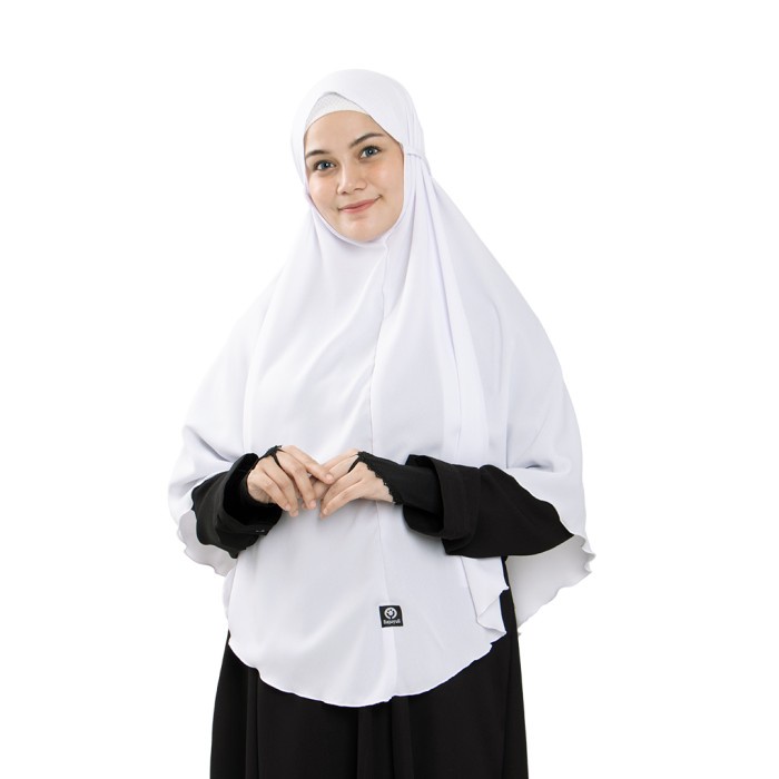 Yuksist- Bajuyuli Jilbab Bergo Maryam Jumbo Syari Polos - Putih