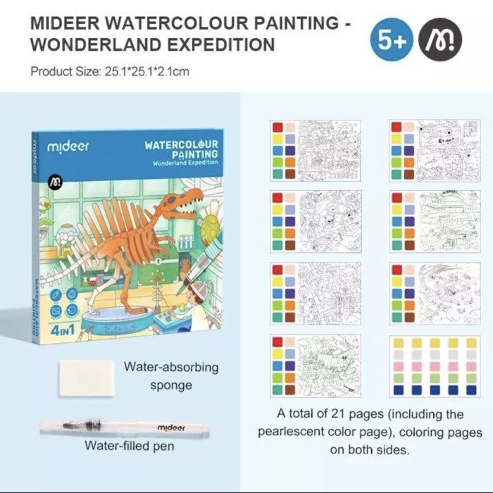 

Mideer Watercolour Painting Wonderland Expedition Mainan Cat Air Anak Good Quality