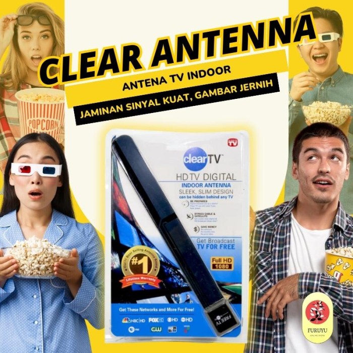 Indoor TV Antena Digital Clear TV Key Antenna Dalam Ruangan Jernih