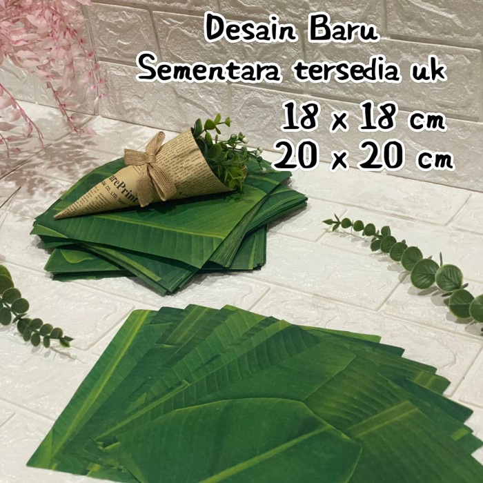 Wax Paper / Kertas Nasi KFC Laminasi Motif DAUN PISANG ~ DESAIN BARU