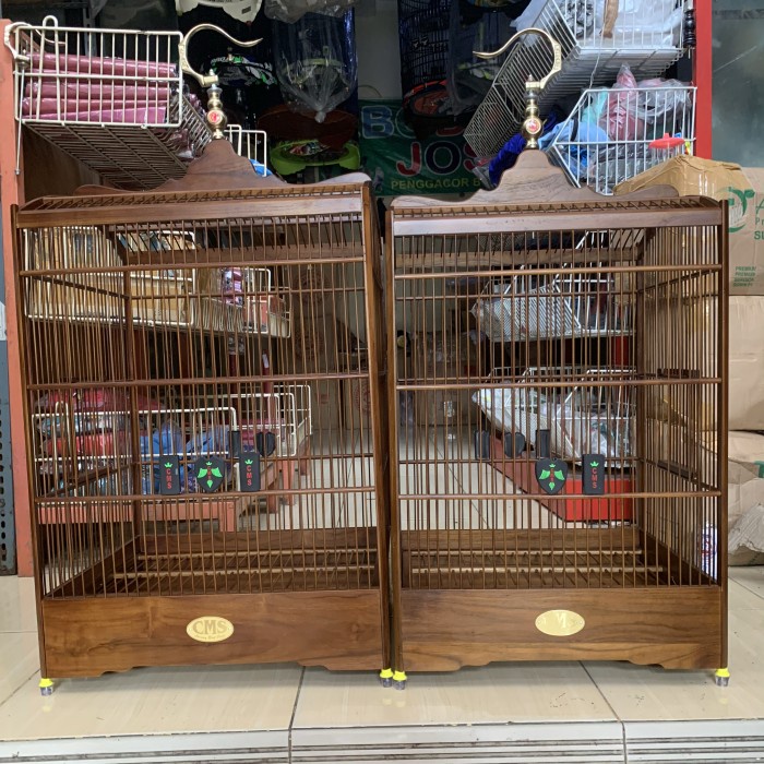 SANGKAR KANDANG BURUNG KOTAK CMS JATI PREMIUM NO 1