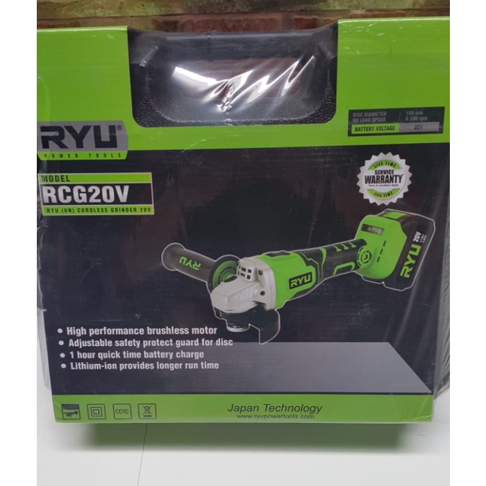 Mesin Disc Grinda Cordless RYU RCG 20 V Grinder 20V Gerinda RCG20V