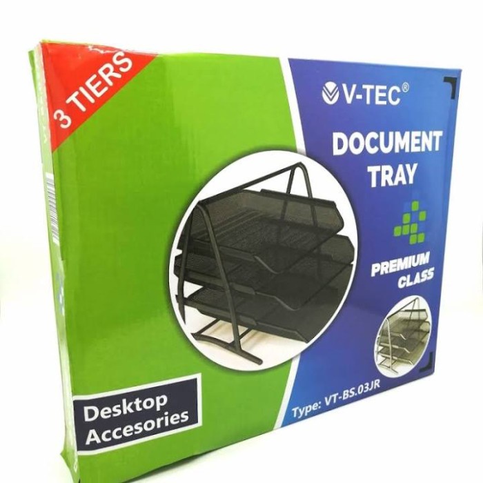 

BARANG TERLARIS Document tray V- TEC besi 3 susun