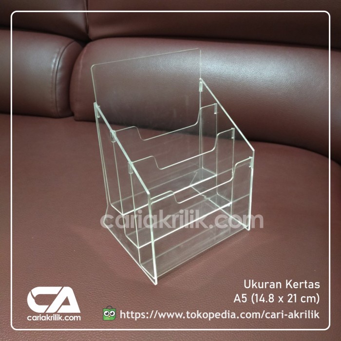 

BARANG TERLARIS Tempat Brosur Akrilik / Acrylic Flyer Holder - A5 14.8 x 21 cm