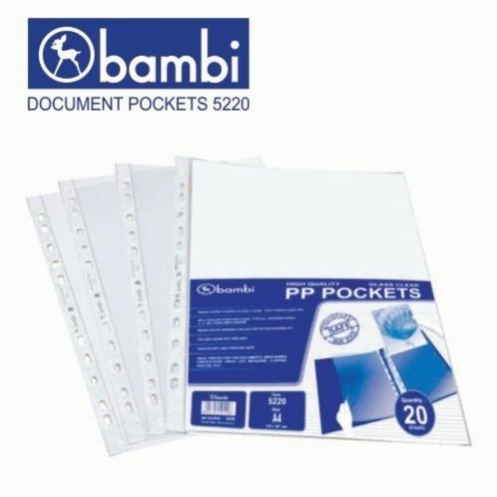 

BARANG TERLARIS Plastik pp pocket bambi A4 5220 1 Dus isi 50 pack