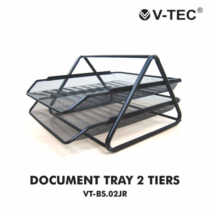 

BARANG TERLARIS Tray Besi / Document Tray / Rak Surat Jaring 2 Susun Vtec