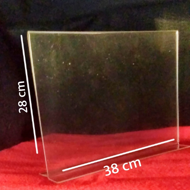 

BARANG TERLARIS akrilik tent card tempat brosur uk 28 x 38 cm mm model landscape T tebal 2 mm