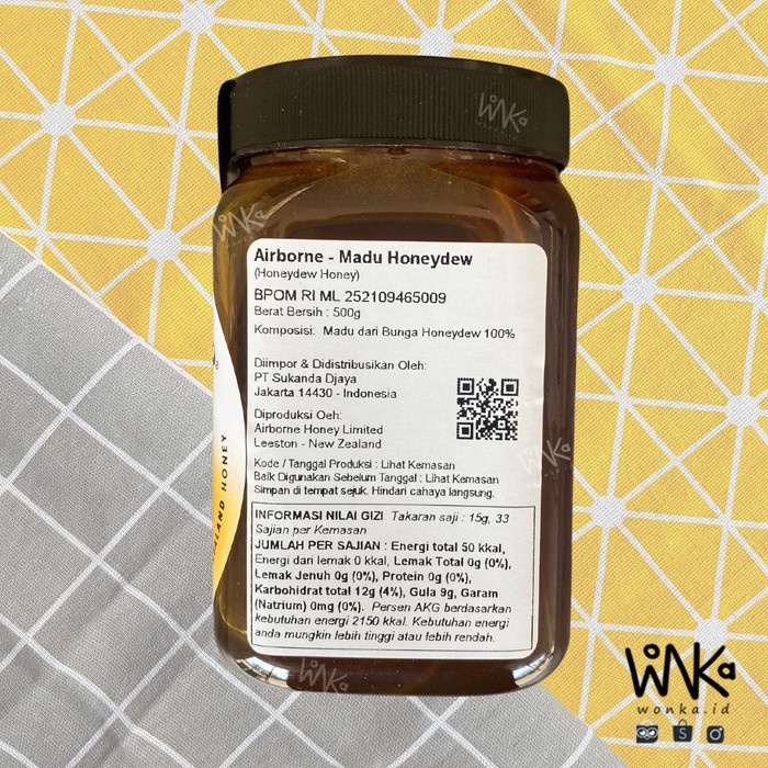 

BARANG TERLARIS Airborne - Madu Honeydew 500gr - New Zealand Natural Honey Since 1910