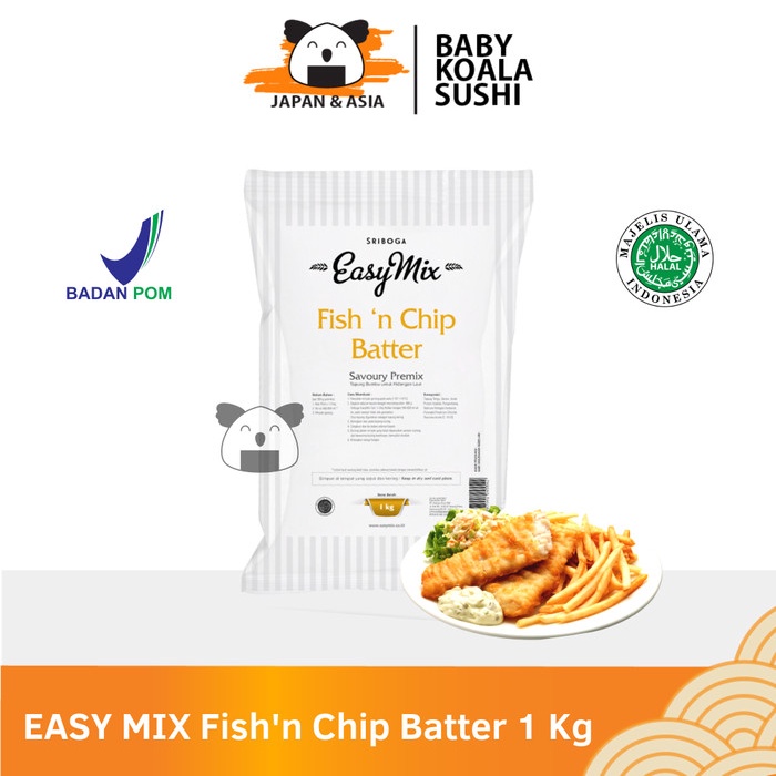 

SALE !!! EASY MIX TEPUNG FISH N CHIP BATTER 1 KG HALAL STEAK IKAN DORI READYY