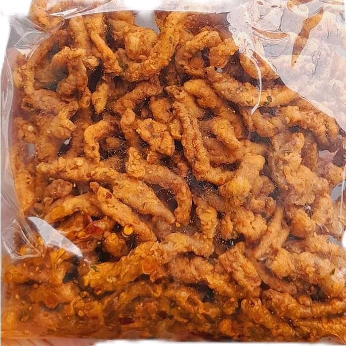 

Keripik usus ayam Kripsus Pedas daun jeruk 250Gram usus Crispy Snack Pedas Kripik Cemilan