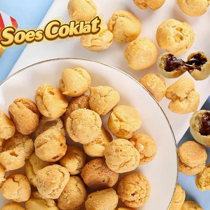

Soes Coklat Kiloan 500g/1kG Kue Sus Kering lsi Coklat Food Snacks Chocolate Soes Aneka Varian Rasa