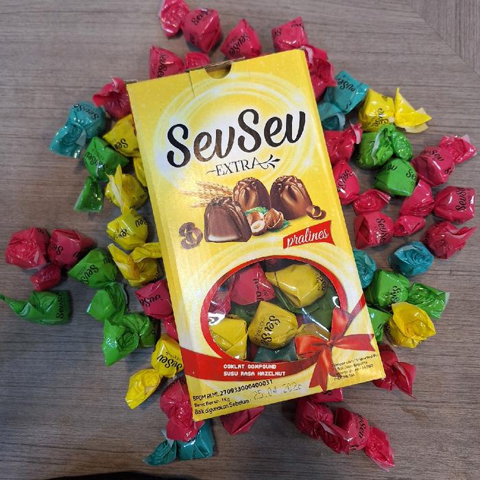 

Coklat Sev Sev Extra 1kg Pralines Cklat Compound Susu Rasa Huzelnut