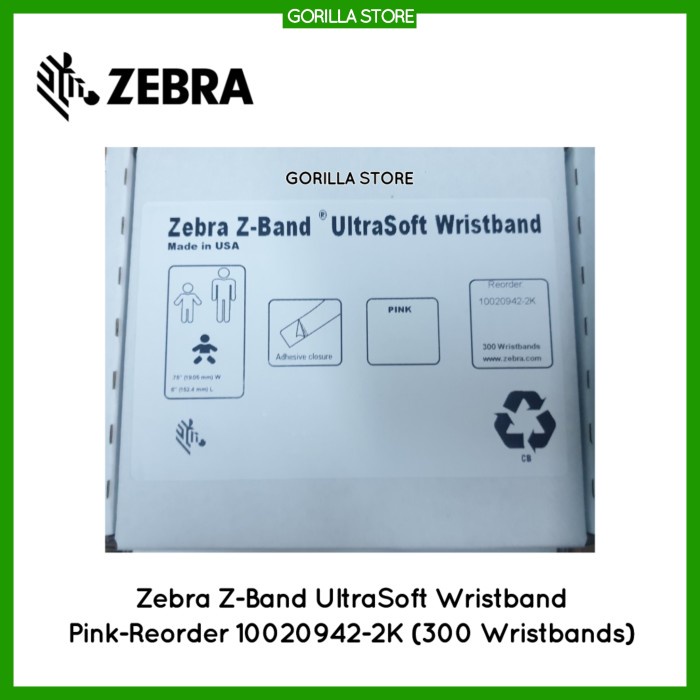 Menarik Zebra Wristband Cartridge - Gelang Pasien Untuk Bayi (1 Catridge)