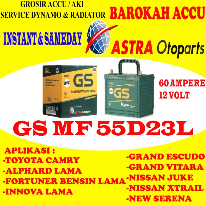 Aki Mobil Gs Mf 55D23L Astra Otoparts
