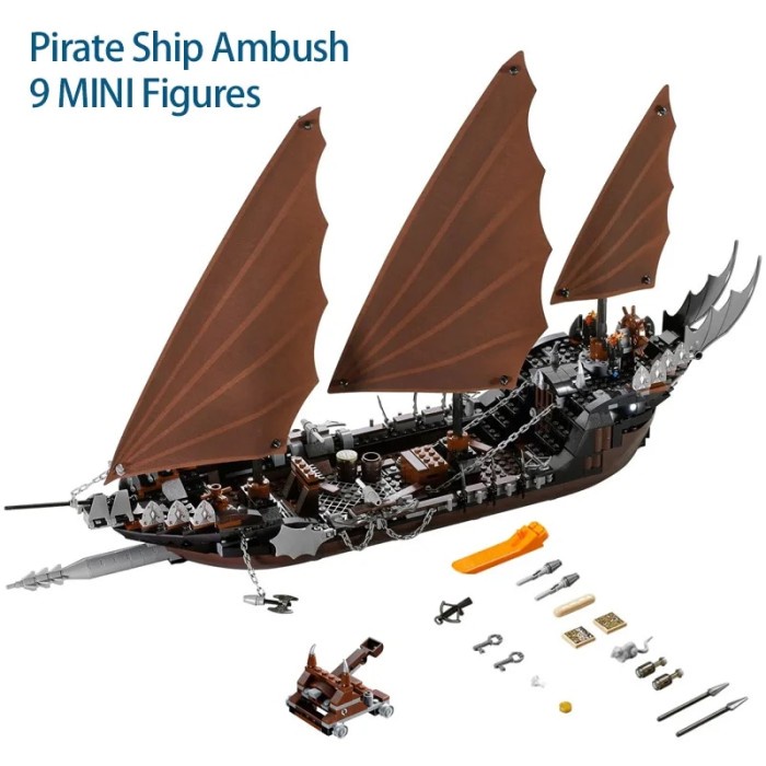 Pirate Ship Ambush Building Blocks Bricks Boat Kids DIY Educational