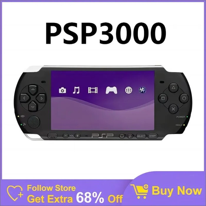 Original PSP3000 game console 32GB 64GB 128GB memory card includes