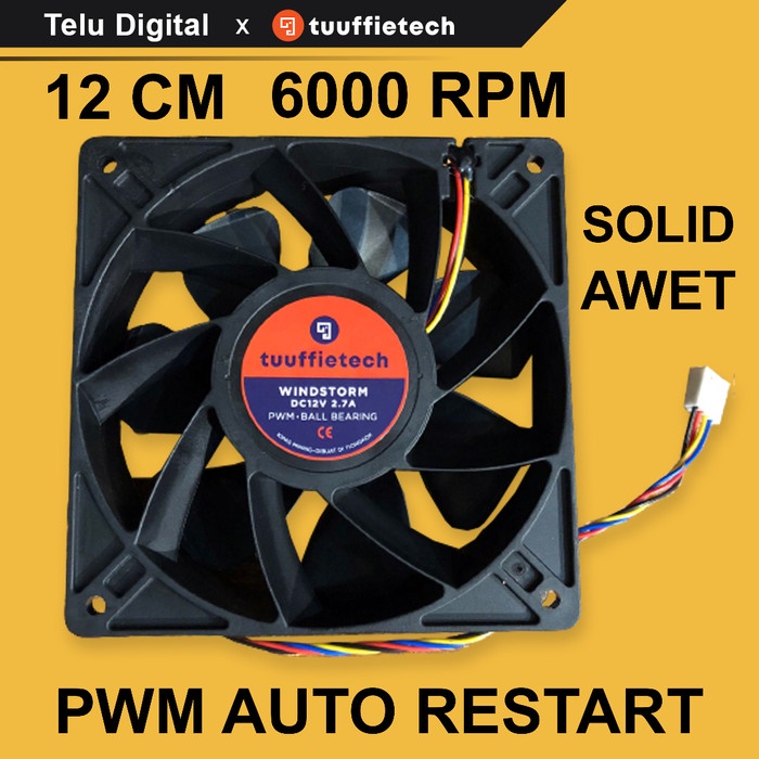 Mining Fan - Tuuffietech Windstorm 12cm Fan PWM Kipas Mining Rig