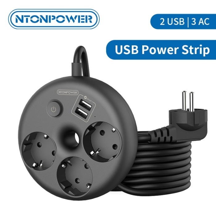 NTONPOWER 3 AC Outlet Power Strip Multiprise Smart Home Extension