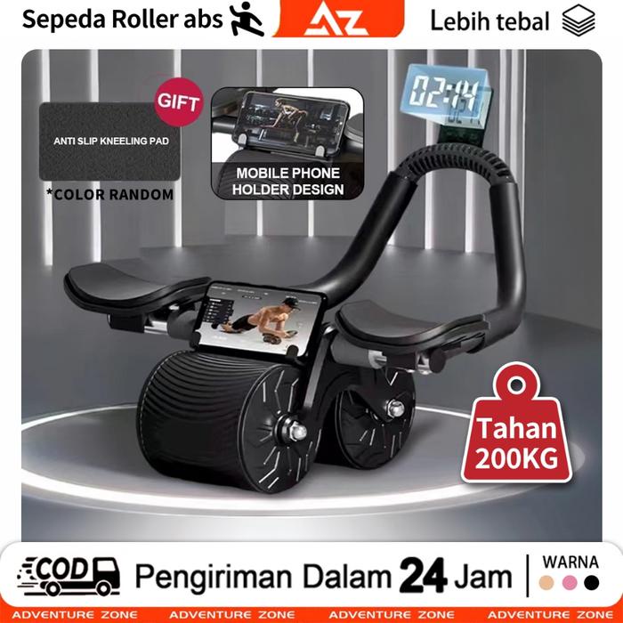 Ab Roller Wheels/Ab Roller 2 IN 1/Abdominal Roller alat gym Automatic Rebound Olahraga Ab Wheel