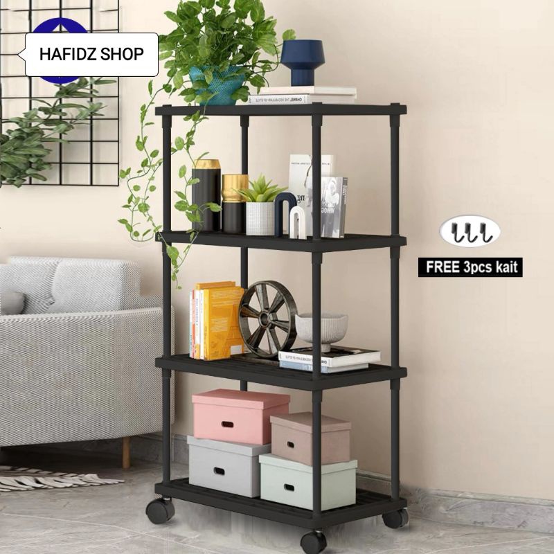 FREE ONGKIR RAK DAPUR PLASTIK AESTHETIC RAK SUSUN RAK SERBAGUNA RAK PANCI