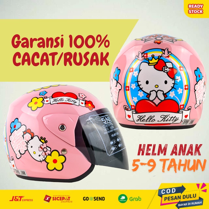 Helm Motor Anak SNI Perempuan Cewek Cewe Karakter Lucu TK SD
