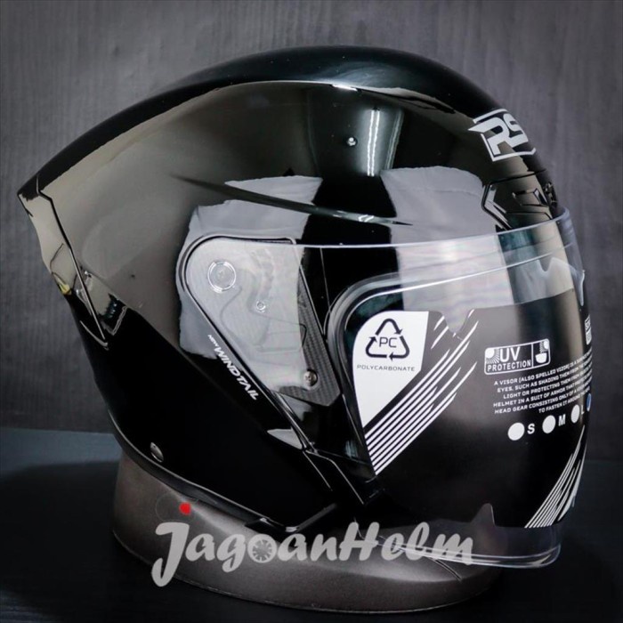 RSV HELM NEW WINDTAIL 2.0 SOLID BLACK GLOSSY SINGLE VISOR