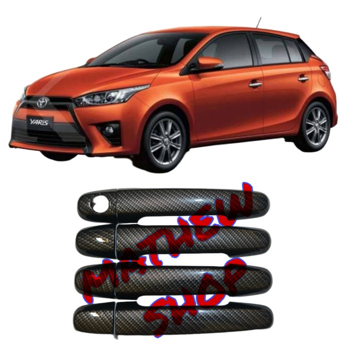 TERLARIS DOOR HANDLE YARIS 2014-2017 CARBON / HANDLE PINTU YARIS 2014UP CARBON