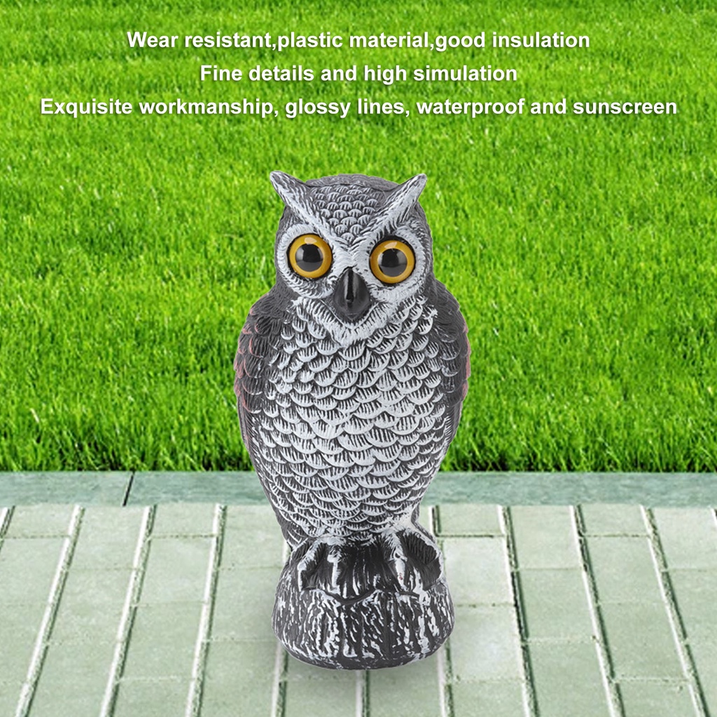 Owl Bird Deterrent Garden Plastic Owls to Keep Birds Away Waterproof Sunscreen Owl to Scare Birds Aw