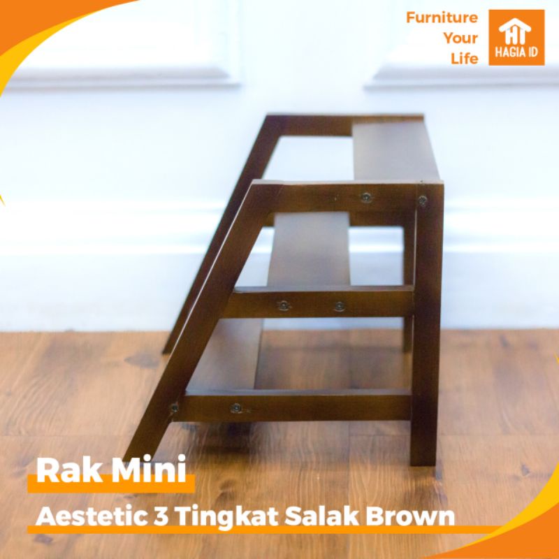 HJK TERBAIK.. Rak Mini 3 Tingkat FULL KAYU Aestetic Rak Bumbu 3 Tingkat FULL KAYU
