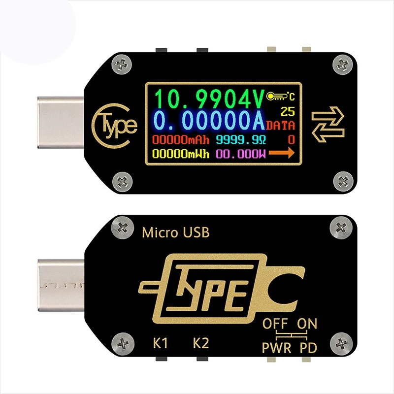 RD TC66/TC66C Type-C PD Trigger Digital Voltage Ammeter Capacity Meter Multimeter 2 Way Measurement 