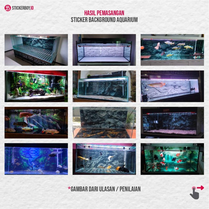STICKER AQUARIUM / BACKGROUND AQUARIUM / WALLPAPER AQUARIUM NAGA 3D 2