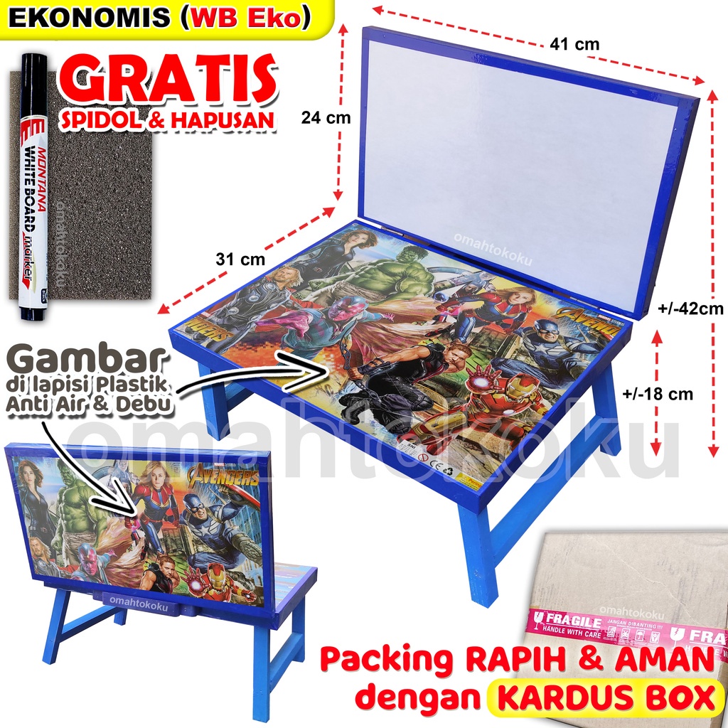 

Promo !!! Meja Belajar Plus Papan Tulis Lipat Karakter Anak Minimalis Gratis Spidol Dan Penghapus