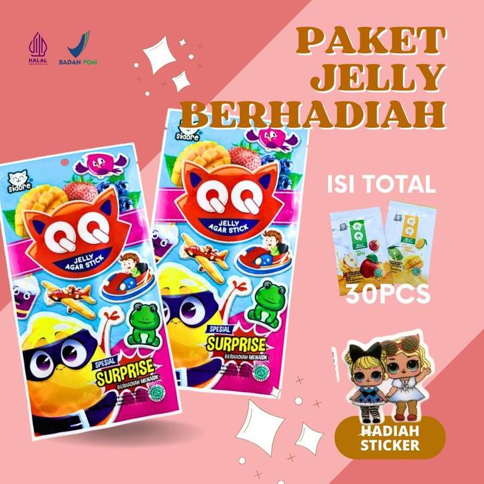 

PAKET JELLY AGAR 30 PCS BERHADIAH MAINAN ANAK-ANAK ISI JELLY DI I DENGAN HADIAH MAINAN DALAM 1