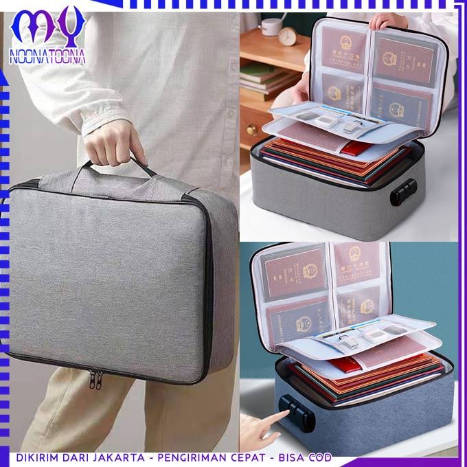 

[tmr] - Tas Penyimpanan Berkas 3 Layer Bag Storage Travel Bag Lock Anti Air