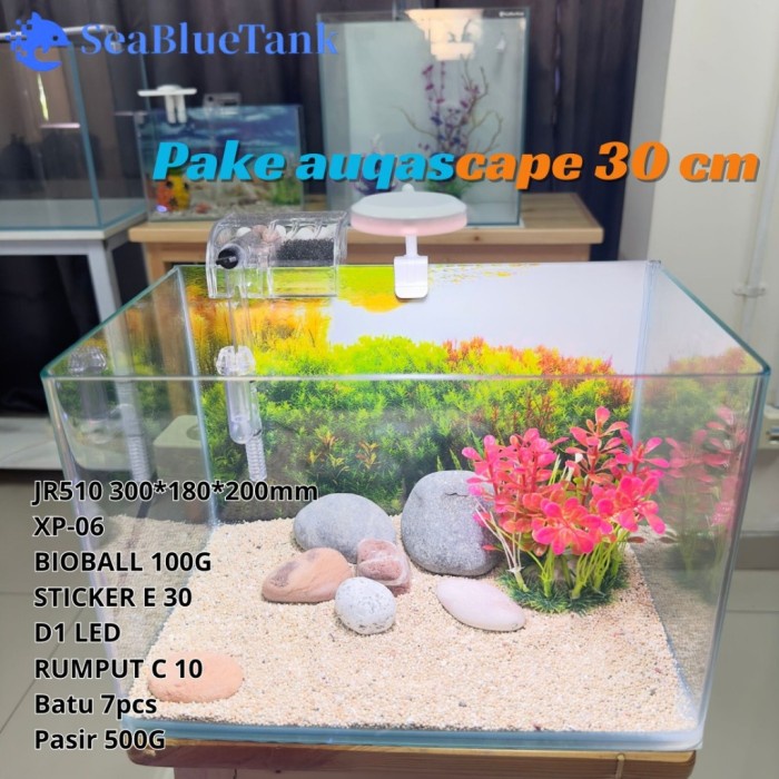 SBT AQUARIUM PAKET 30 CM / AQUARIUM MELENGKUNG / AQUASCAPE / AQUARIUM BENDING