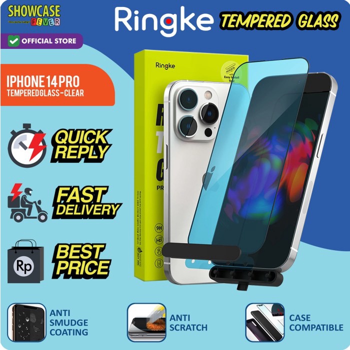 

Ringke iPhone 14 Pro Screen Protector Tempered Glass Free Install Kit